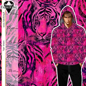 Fabriking Trikoo, Tiger Stripes pink