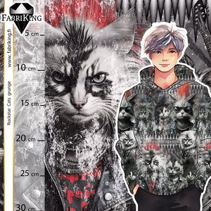 Fabriking Trikoo, Rockstar Cats red grunge
