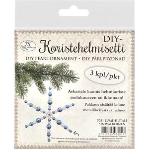 DIY-Koristehelmisetti Lumihiutale sinivalkoinen 3 kpl