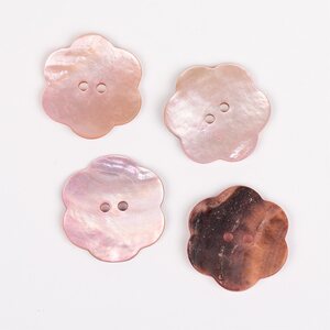 DROPS Kukka vaalea roosa helmiäisnappi 25 mm 602