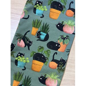 Mieli design Trikoo, CATS and PLANTS vihreä