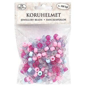 Isoreikäinen koruhelmi 300 st pinkki/sininen