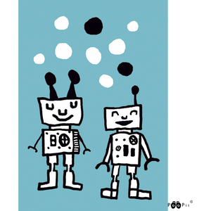 PaaPii PaaPii postikortti "Happy robots"
