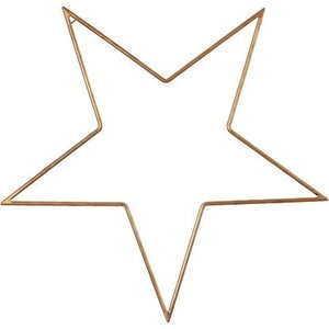 Kultainen tähti metallikranssi 35 cm