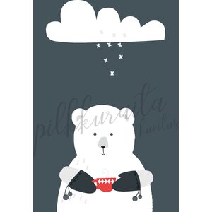 Pilkkuraita postikortti "Jääkarhu"