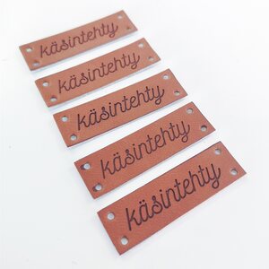 Keinonahka käsintehty-merkki 5 kpl