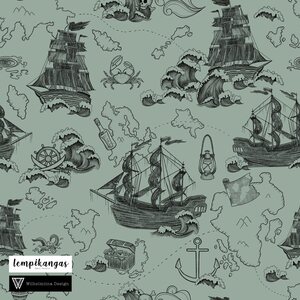 Lempikangas Trikoo, MAAILMAN MERILLÄ LYIJYKYNÄVIIVOIN, merenvihreä