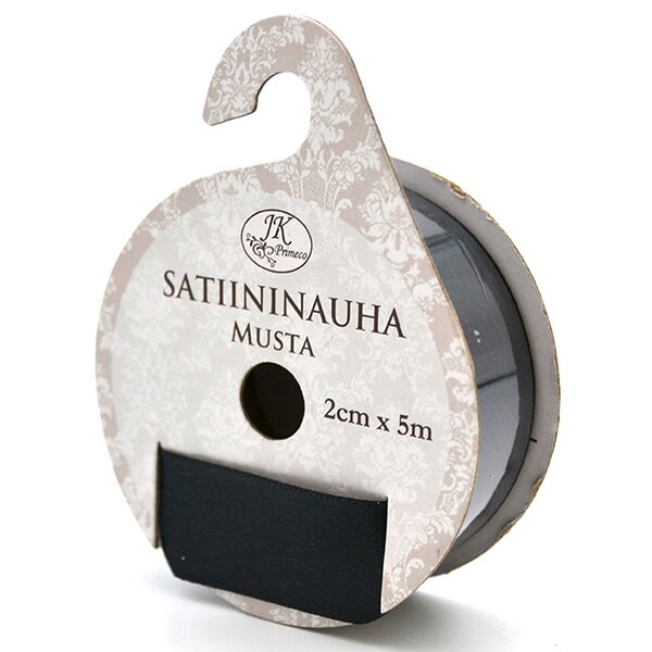 Satiininauha 20 mm musta